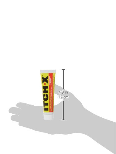 Itch-x packaging side view shows portable first-aid access.