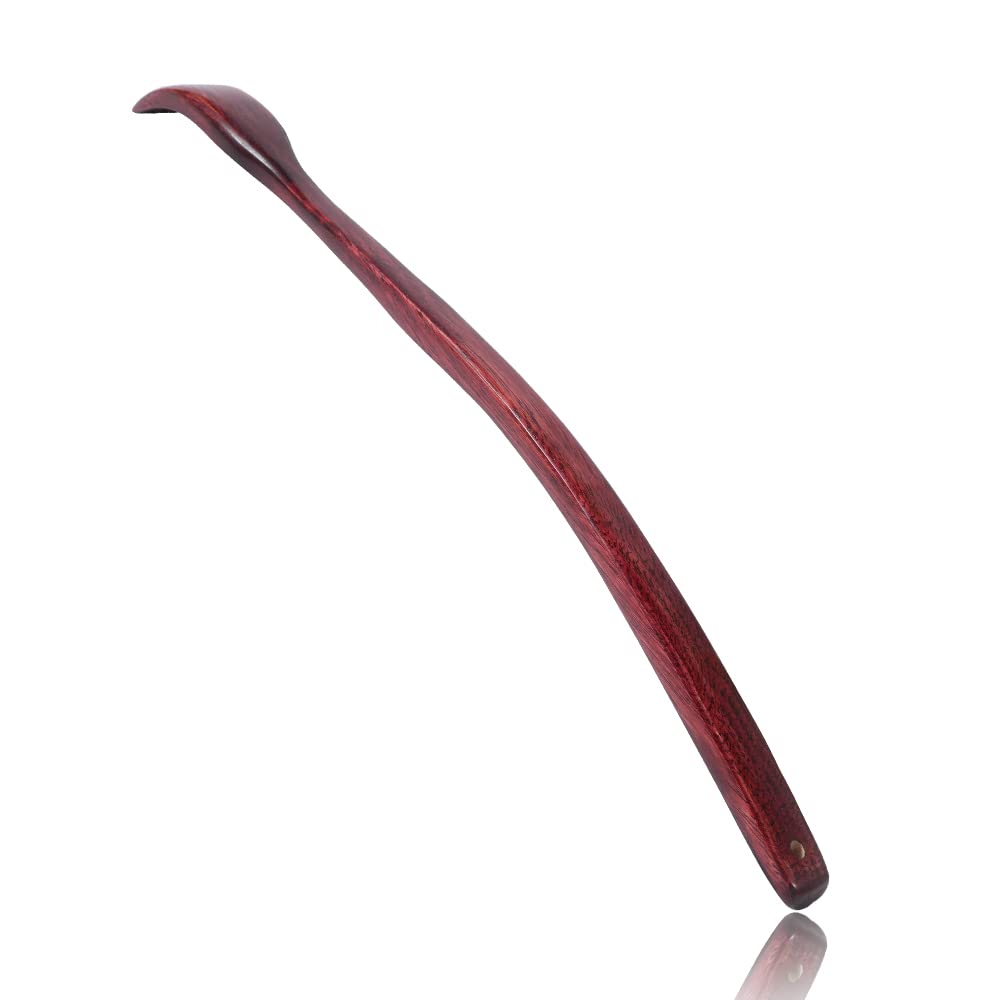 ITCHY-BAN rascador de espalda de madera de 18 pulgadas con mango curvo para alcance cómodo.