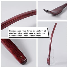 ITCHY-BAN detalle artesanal en rascador de espalda madera para alivio preciso.