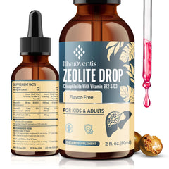 Itharoventis Zeolite Drops bottle front for easy daily use and kid-friendly nutrition.