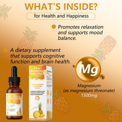Itiban Magnesium L-Threonate liquid drops poured into a glass for easy daily dosing