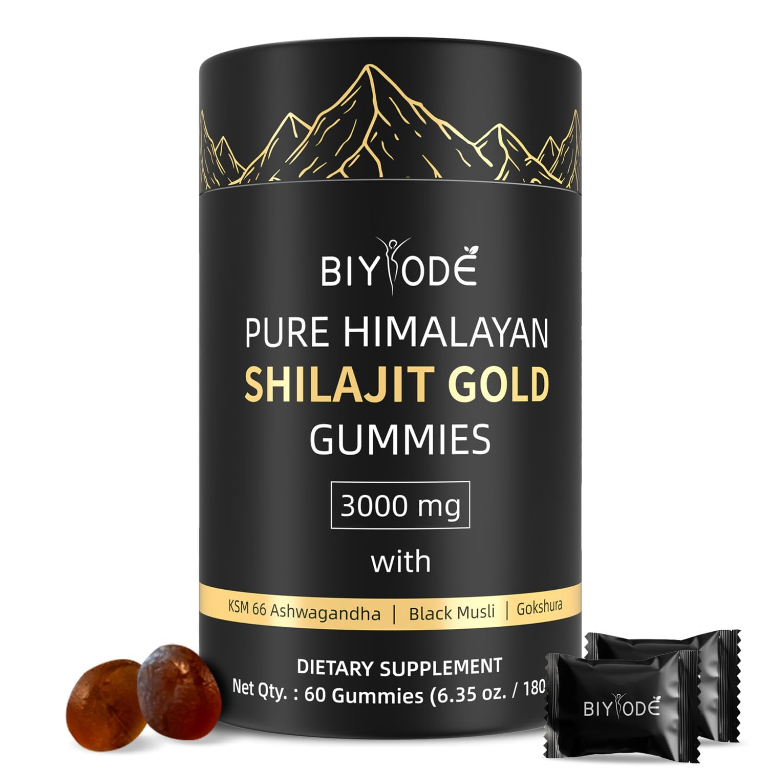 Itiban Shilajit Gummies bottle front—convenient daily nourishment in a bite.