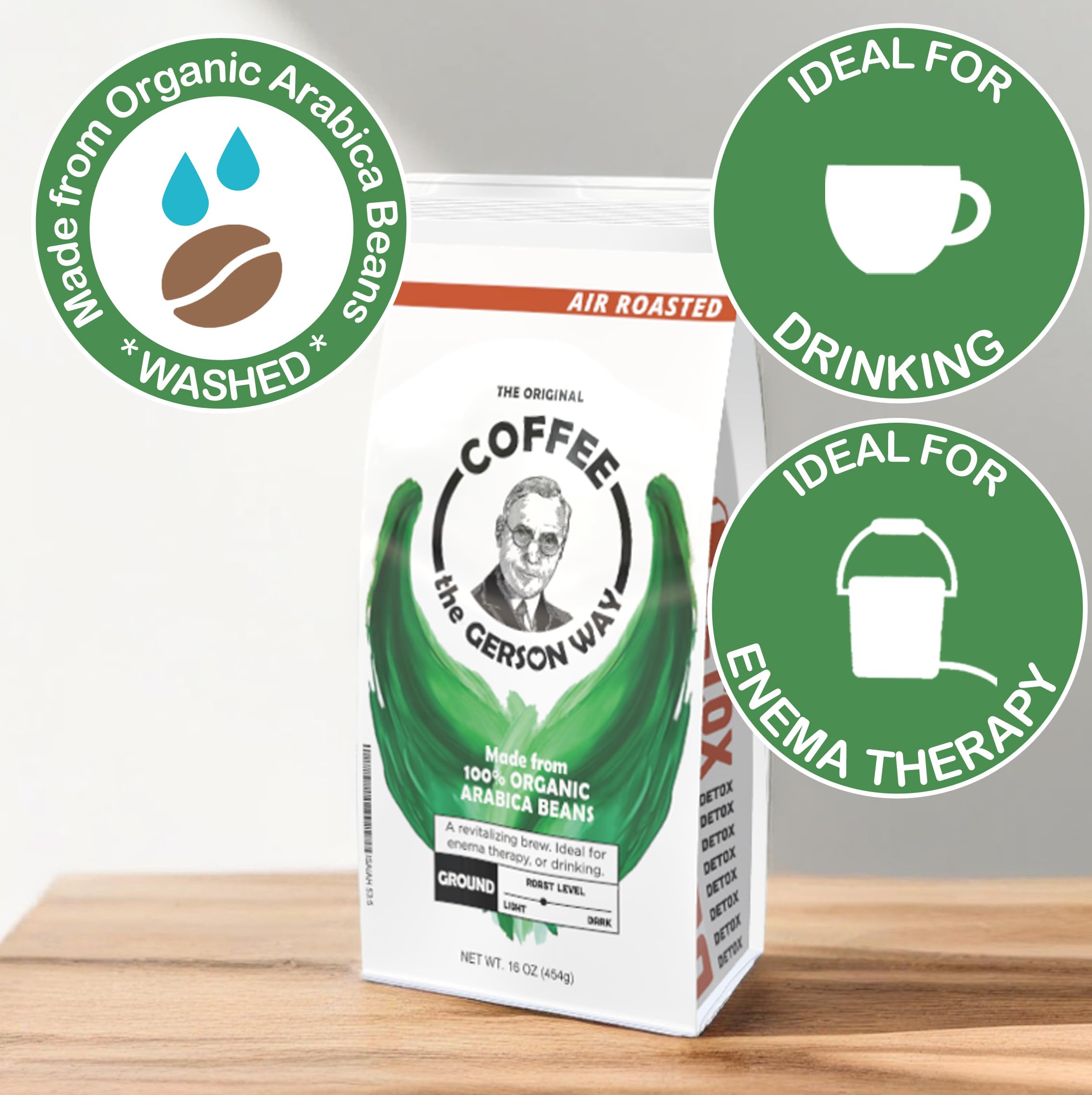 IT'S GERSON GOOD Coffee The Gerson Way resealable bag keeps aroma locked for long-lasting freshness