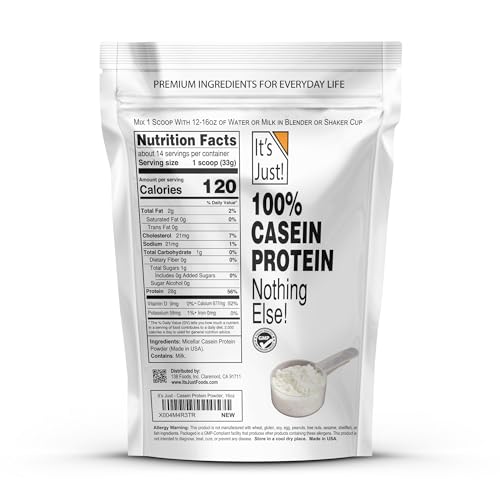 It's Just! casein powder label — single-ingredient formula for clean, versatile use.
