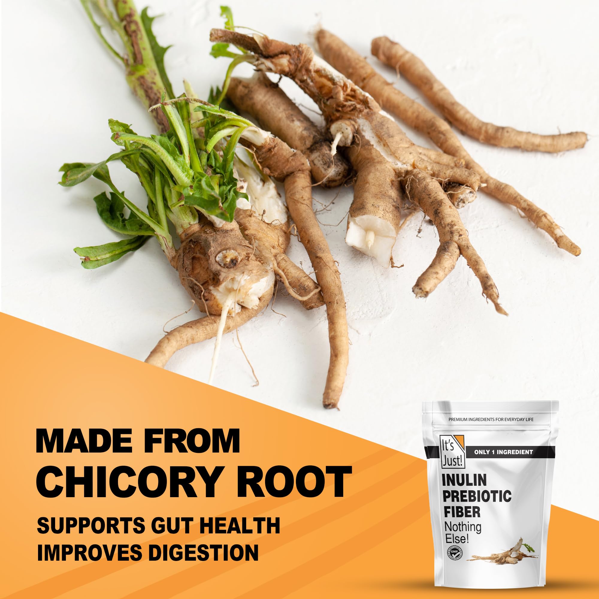 It's Just! chicory root powder as a natural fiber source for daily intake.
