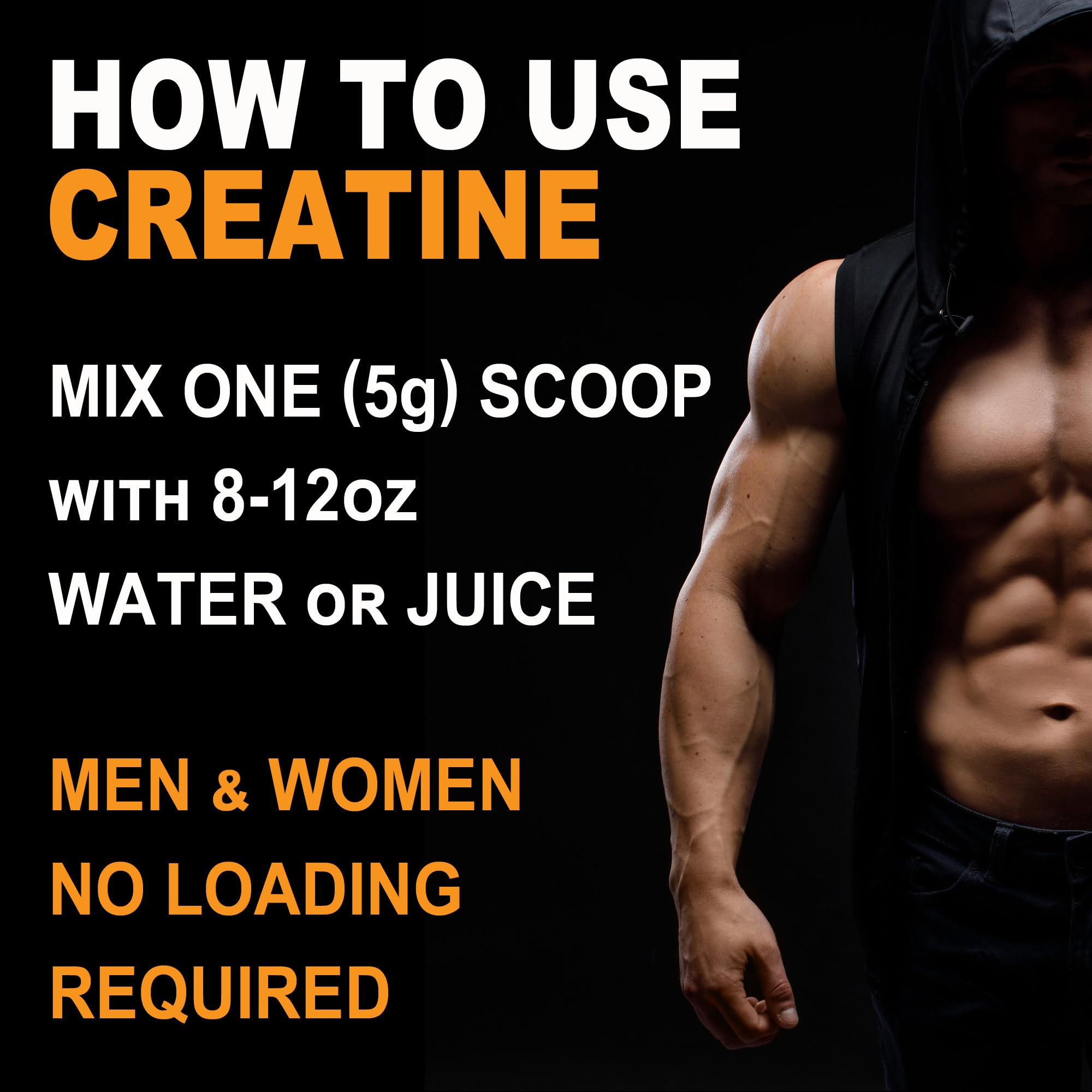 It's Just! Creatine Monohydrate Powder third-party lab tested for purity.