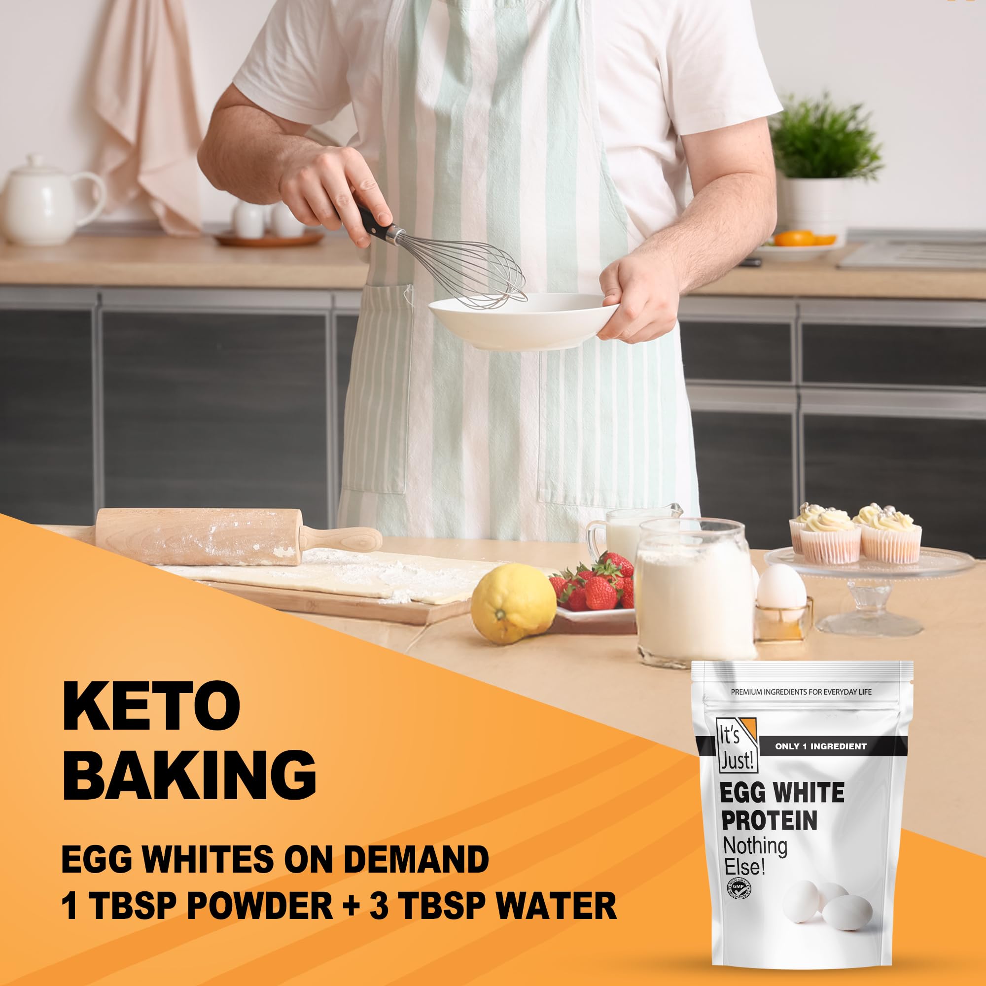 It's Just! egg white powder scoop for precise protein measurement in smoothies