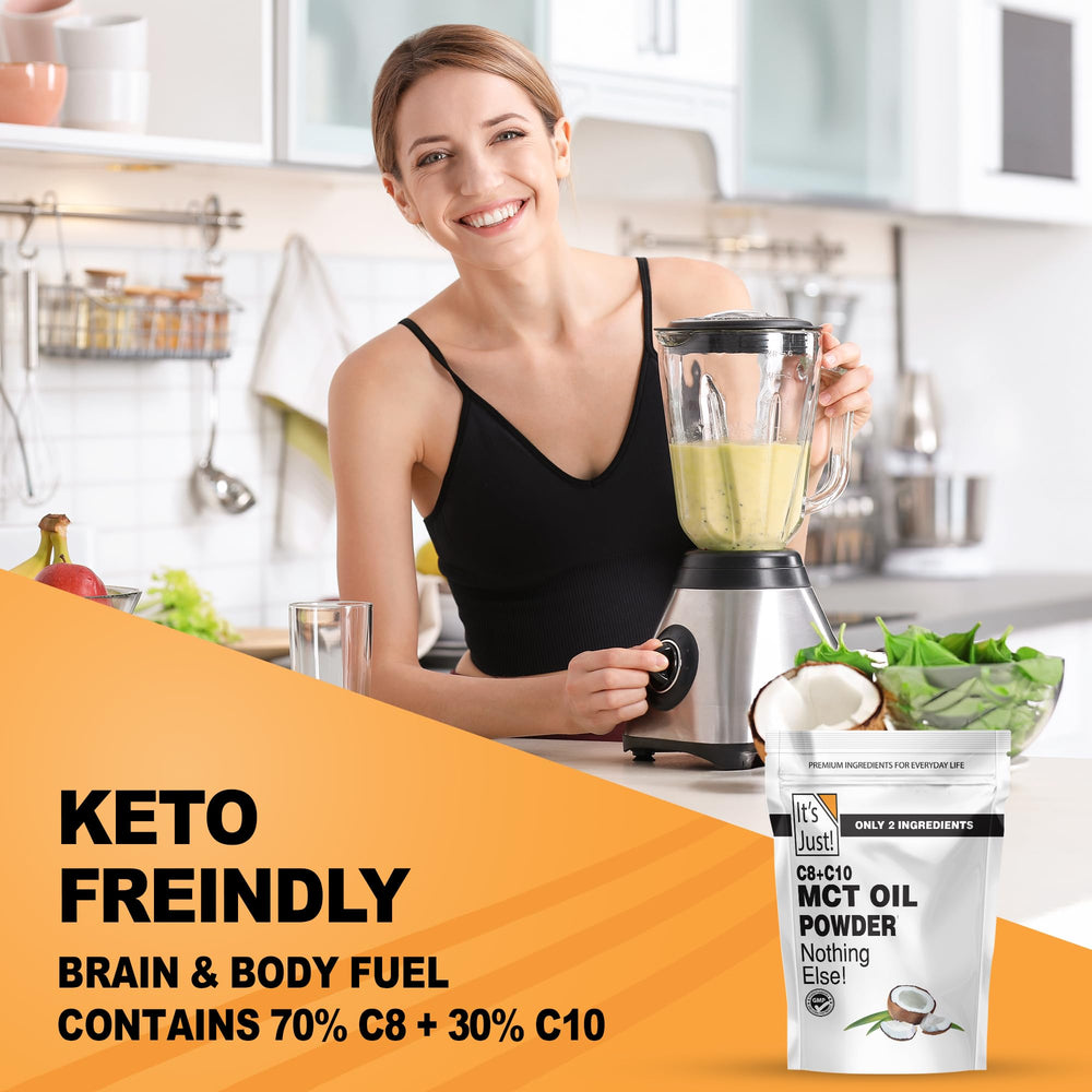 Its Just MCT Oil Powder blends into coffee creamer for clean fueling