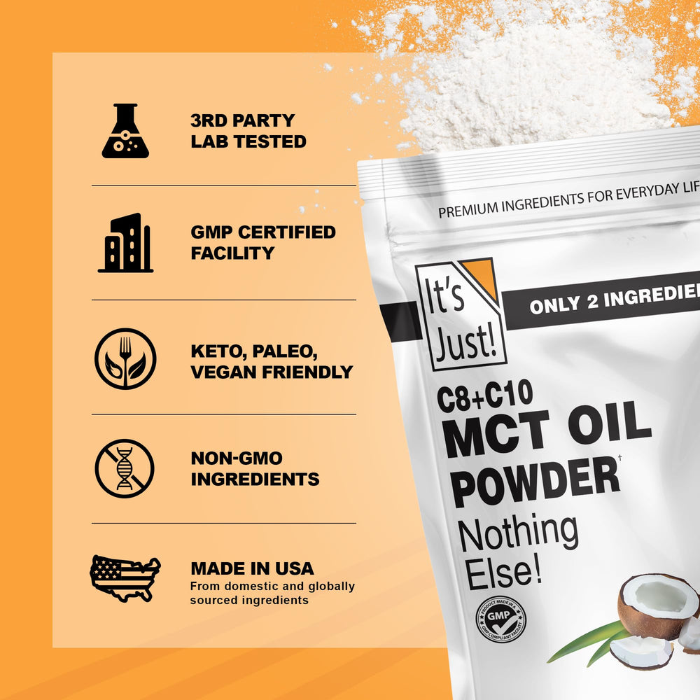 Its Just MCT Oil Powder from non-GMO coconuts ensures sustainable sourcing