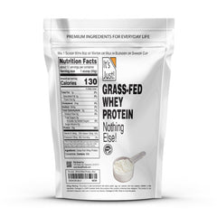 Its Just! whey powder texture close-up highlighting purity for shakes.
