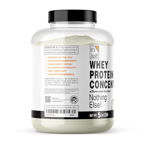 It's Just! WPC-80 tub front, showcasing premium whey protein concentrate for steady daily protein