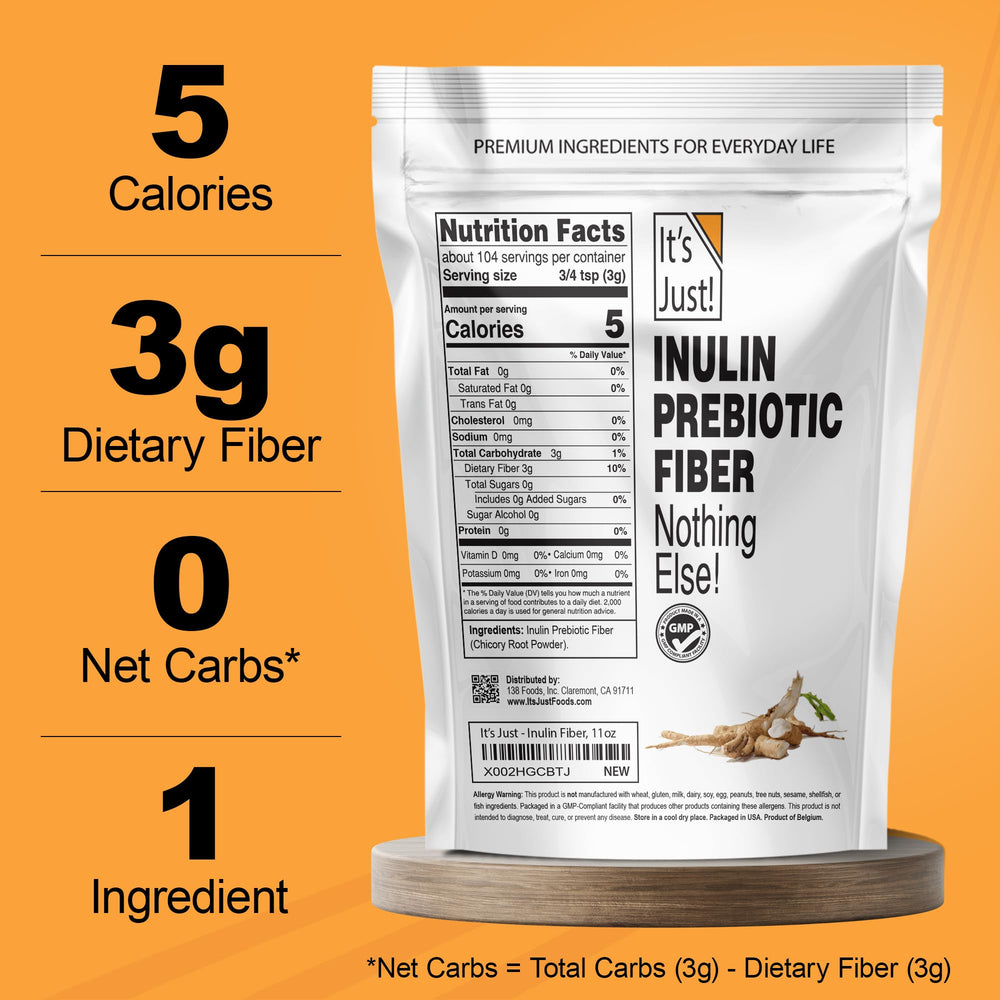 It's Just! prebiotic fiber stirred into a drink shows quick integration.