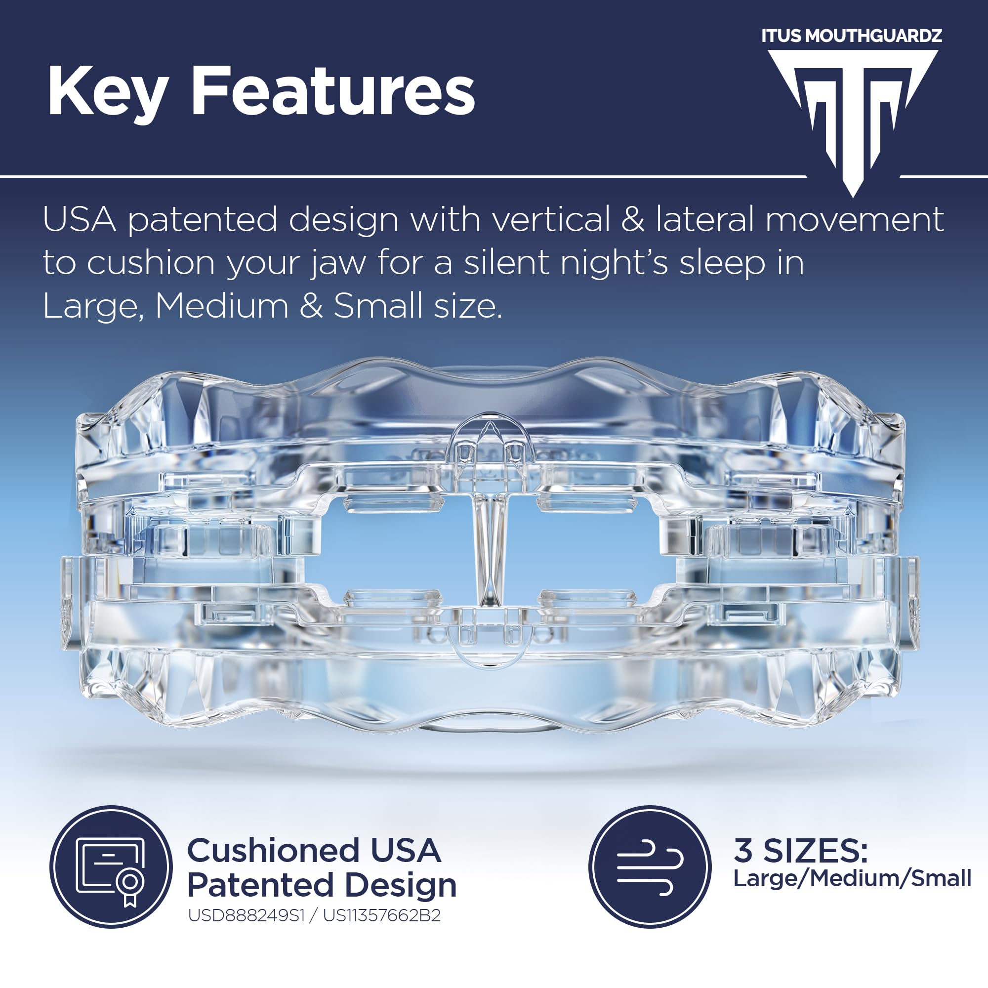 Itus SilentZPro 2.0 with five adjustable settings for a customized bite fit