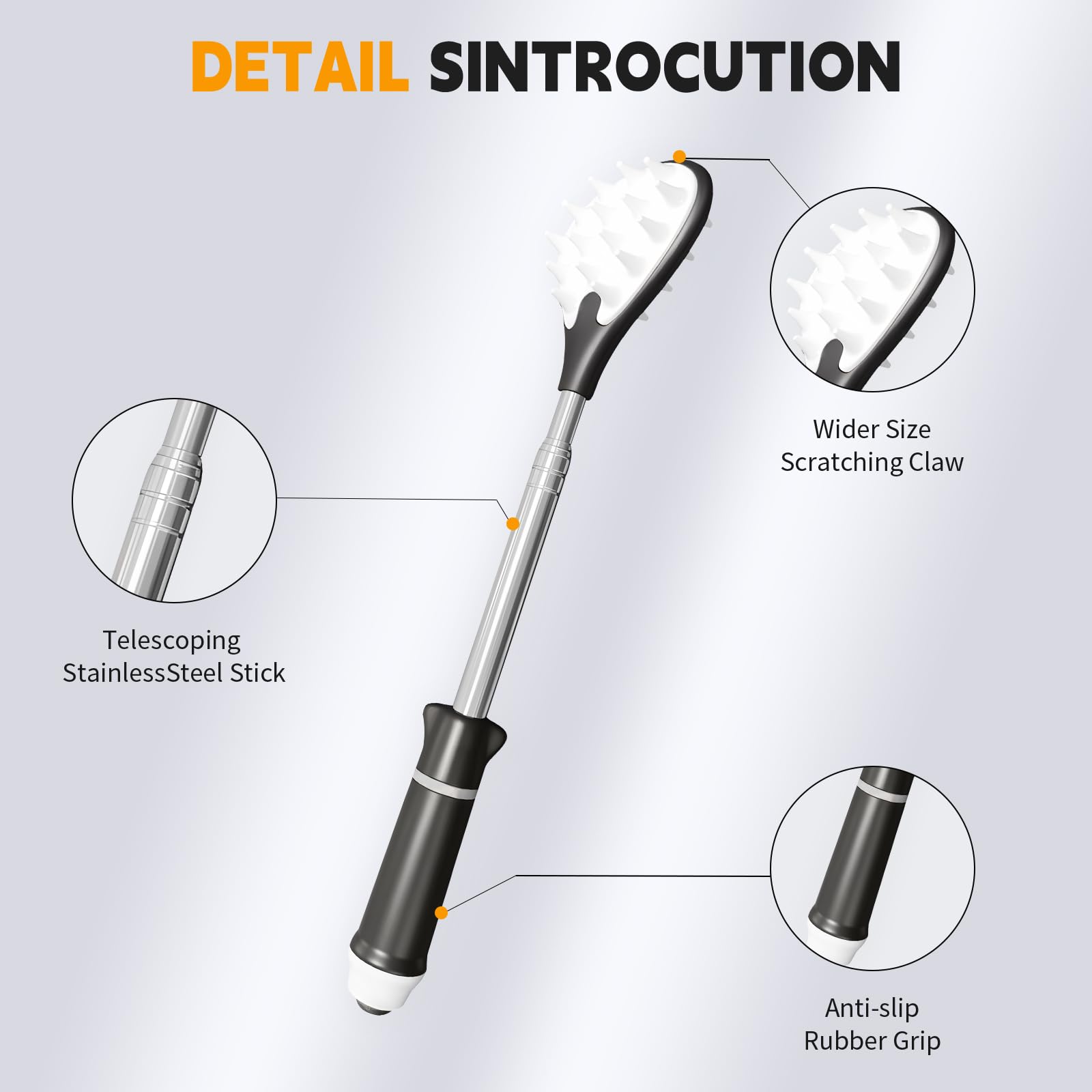 iunxkmi portable back scratcher with lightweight, easy grip