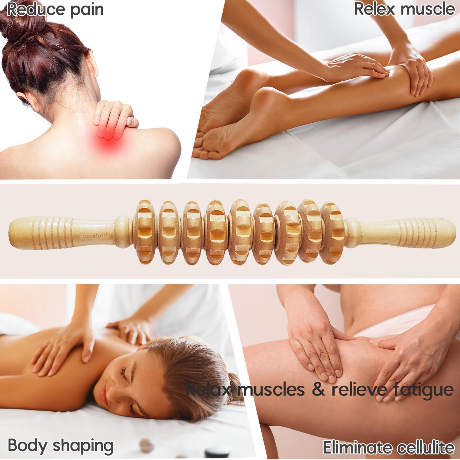 iunxkmi wood therapy roller stick leg massage for recovery after workouts