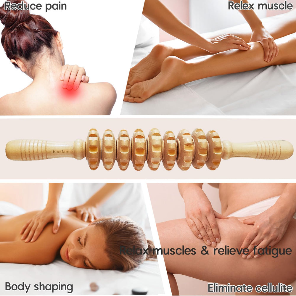 iunxkmi wood therapy roller stick leg massage for recovery after workouts