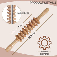 iunxkmi wood therapy roller stick neck massage for tension relief