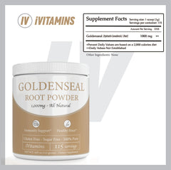 iVitamins Goldenseal Powder spoon ready for daily digestion support.