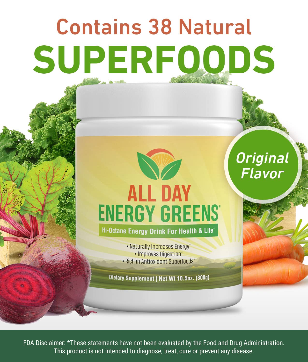 IVL All Day Energy Greens enzyme blend close-up for digestion support.