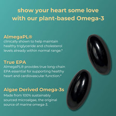 Nutrition label on Iwi Life Heart Omega-3 for informed dosing.