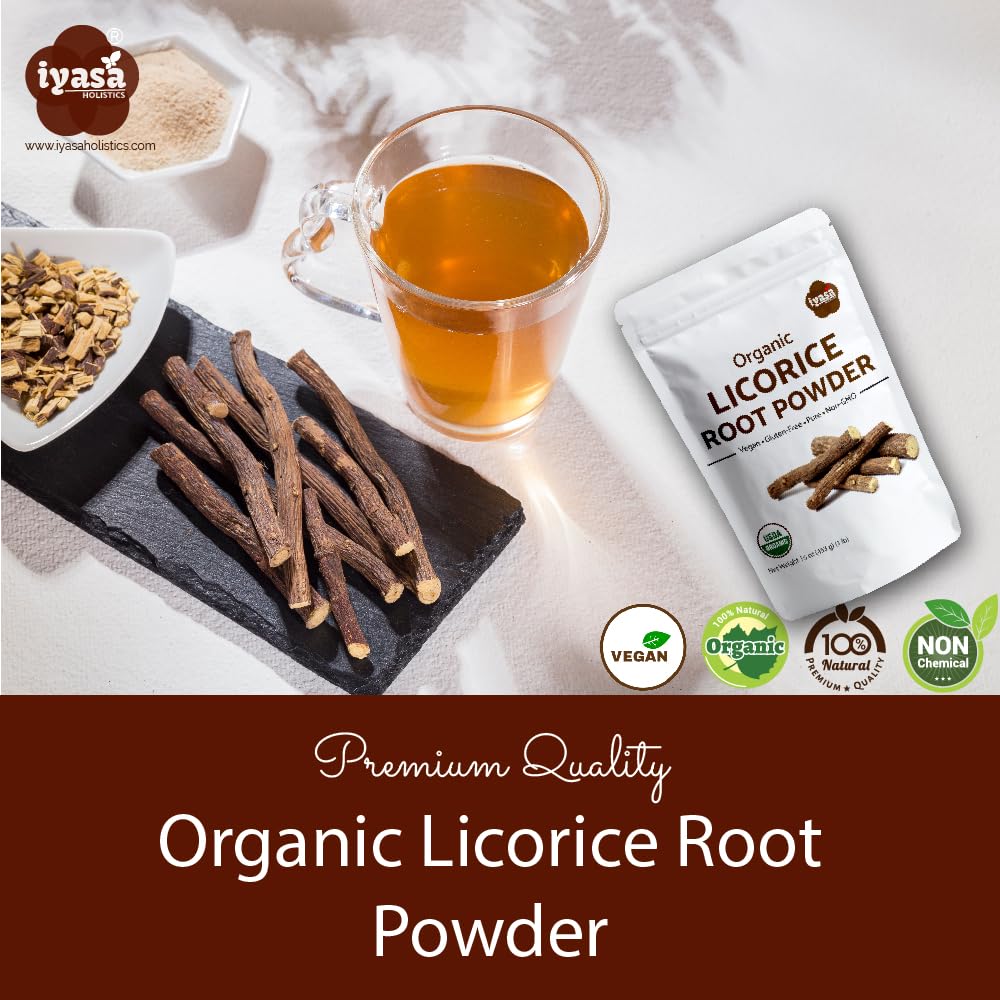 Iyasa Holistics Licorice Root Powder resealable pouch maintains freshness.