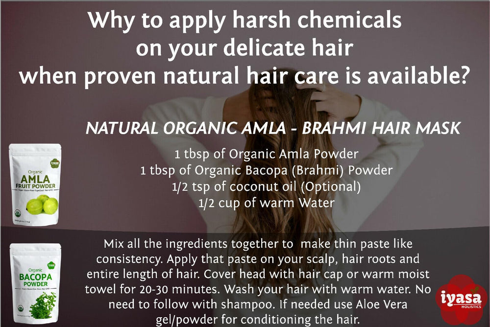 Amla powder applied in a hair care routine as a mask.