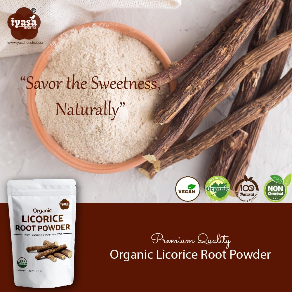 Iyasa Holistics Licorice Root Powder used in DIY facial mask for skin care.