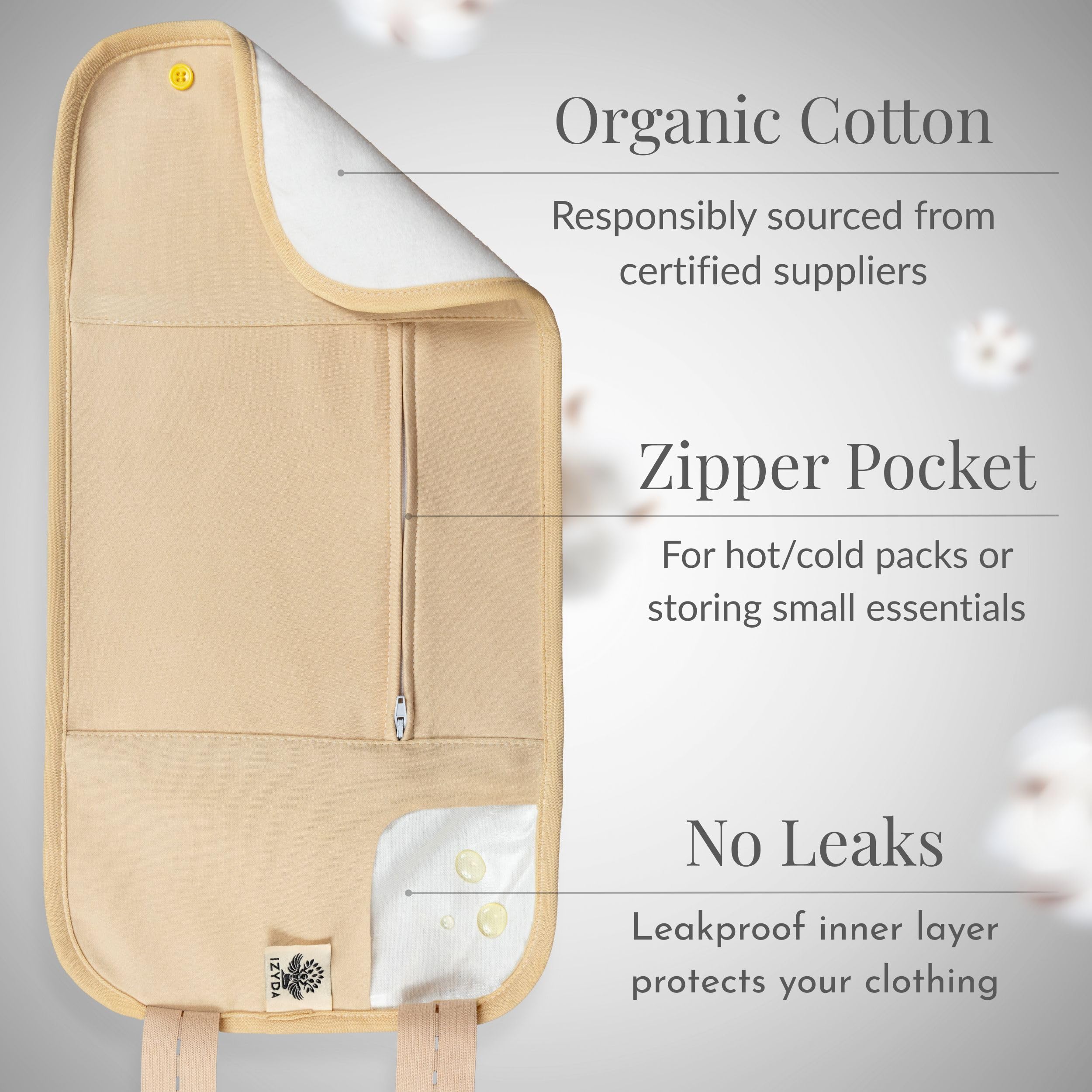 Izyda thyroid neck wrap keeps warm with adjustable, comfortable fit.