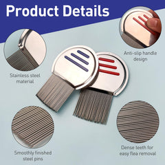 Jaasuee stainless-steel lice comb showing rust-resistant construction.