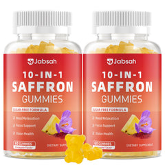 Jabsah Saffron Gummies bottle shot for daily calm support.