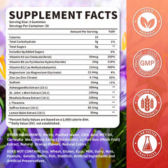 Jabsah Saffron Gummies close-up shows 88.5 mg saffron extract for mood support.