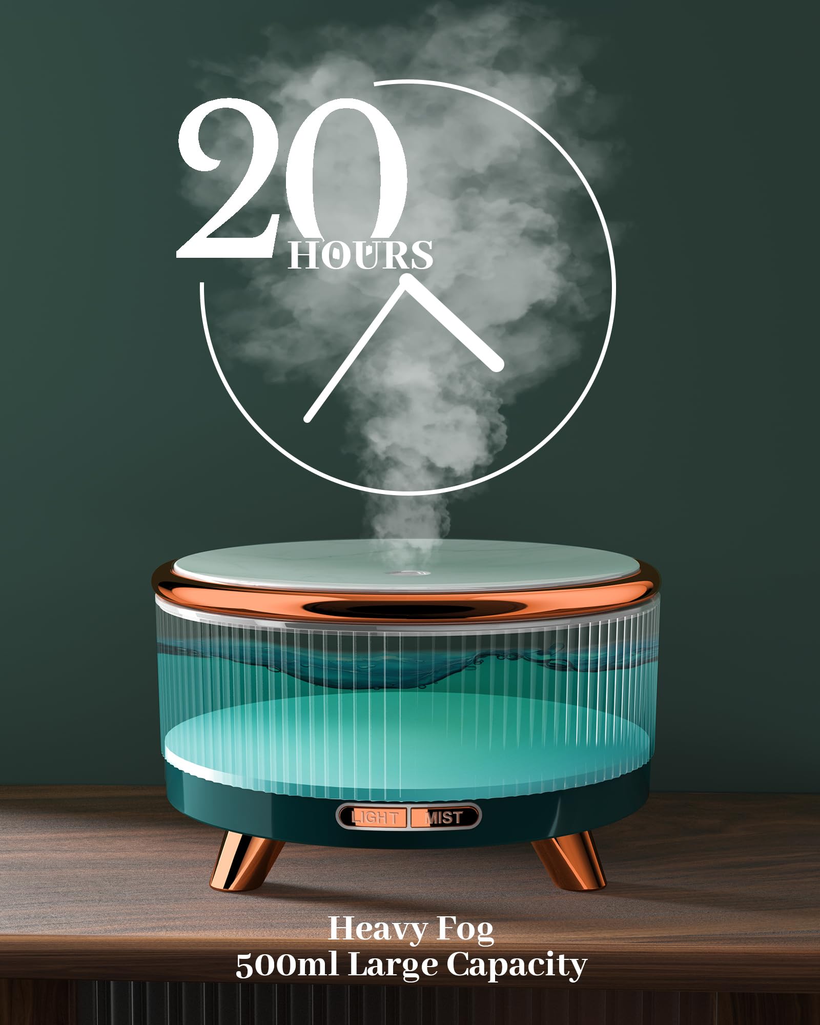Jack & Rose diffuser with seven-color ambient lighting for cozy evenings.