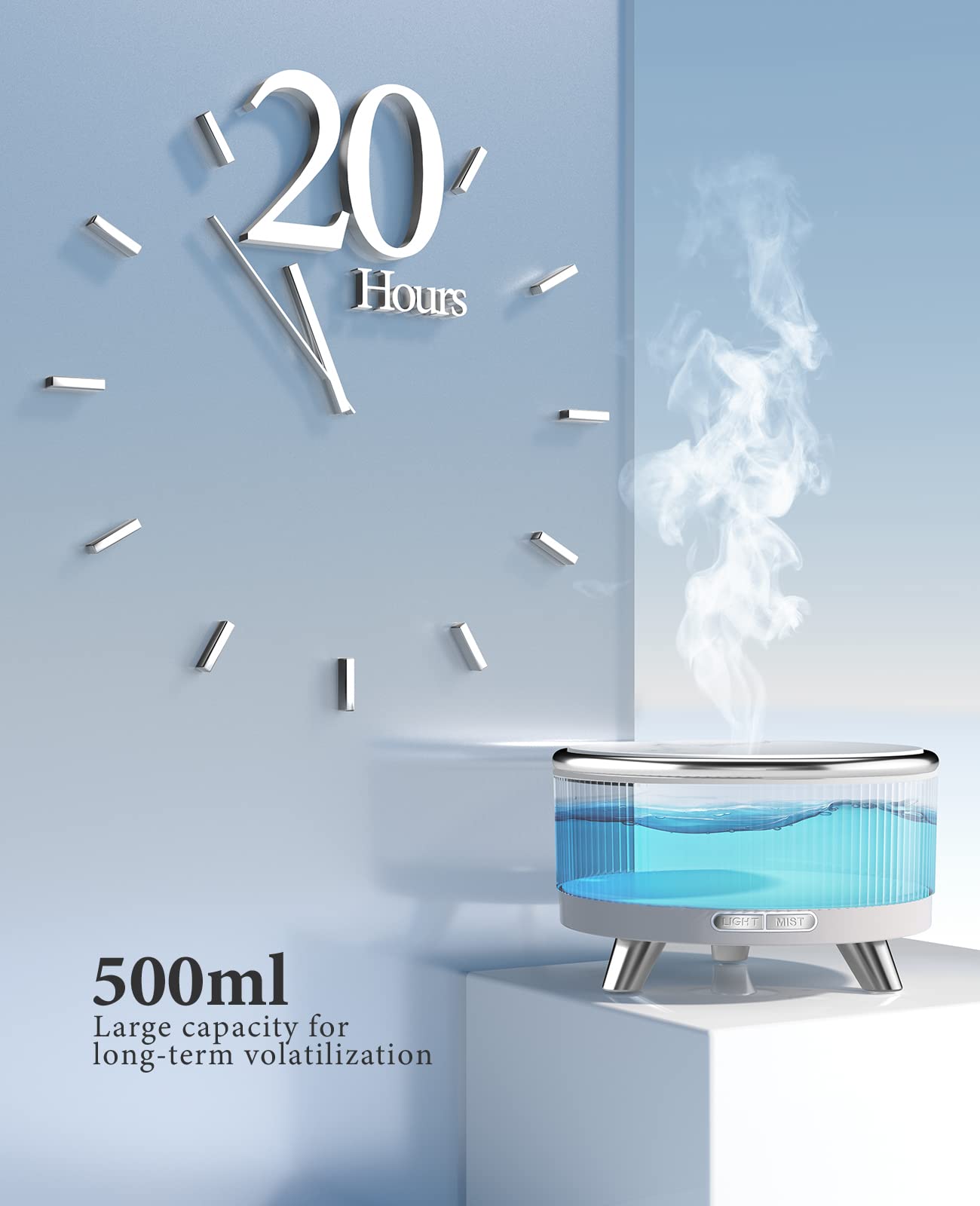 Quiet ultrasonic mist from Jack & Rose diffuser fills space without noise