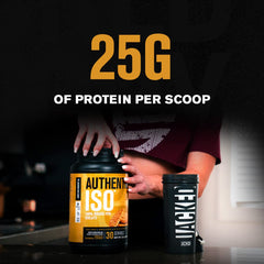 Shaker with Authentic ISO mixed into a smooth post workout shake