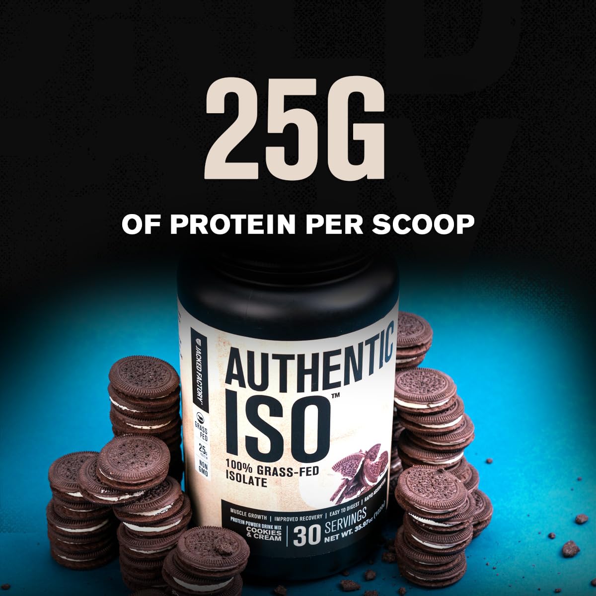 Authentic ISO scoop—ready to mix a quick protein shake.