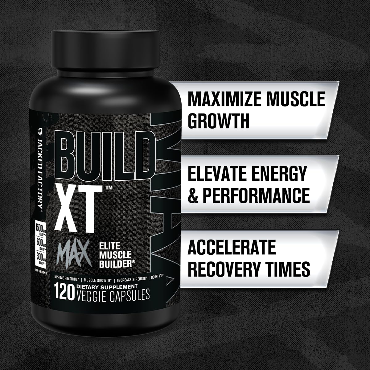 Jacked Factory Build-XT Max label closeup highlighting premium ingredients.