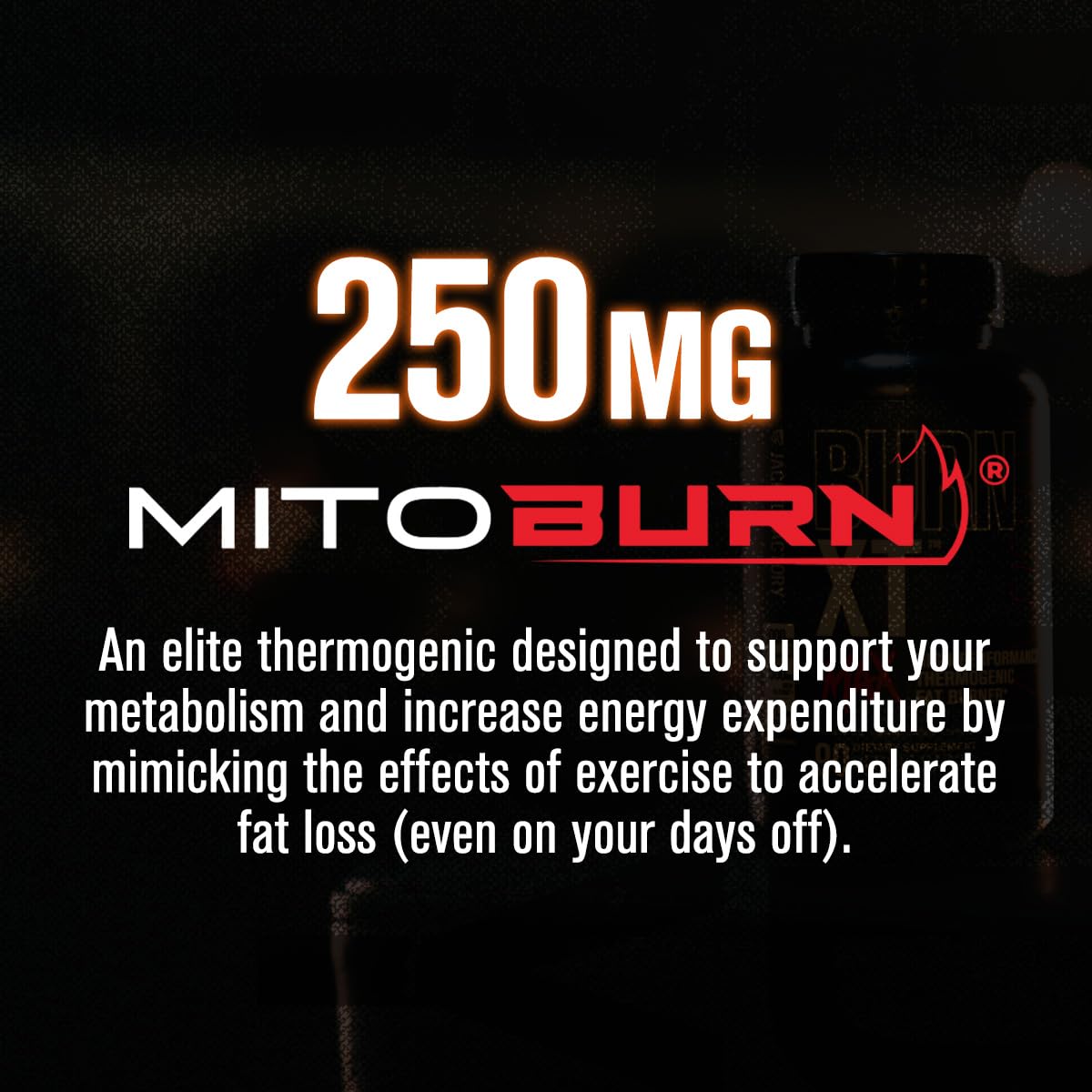 Jacked Factory Burn-XT Max bottle side with ingredient highlights