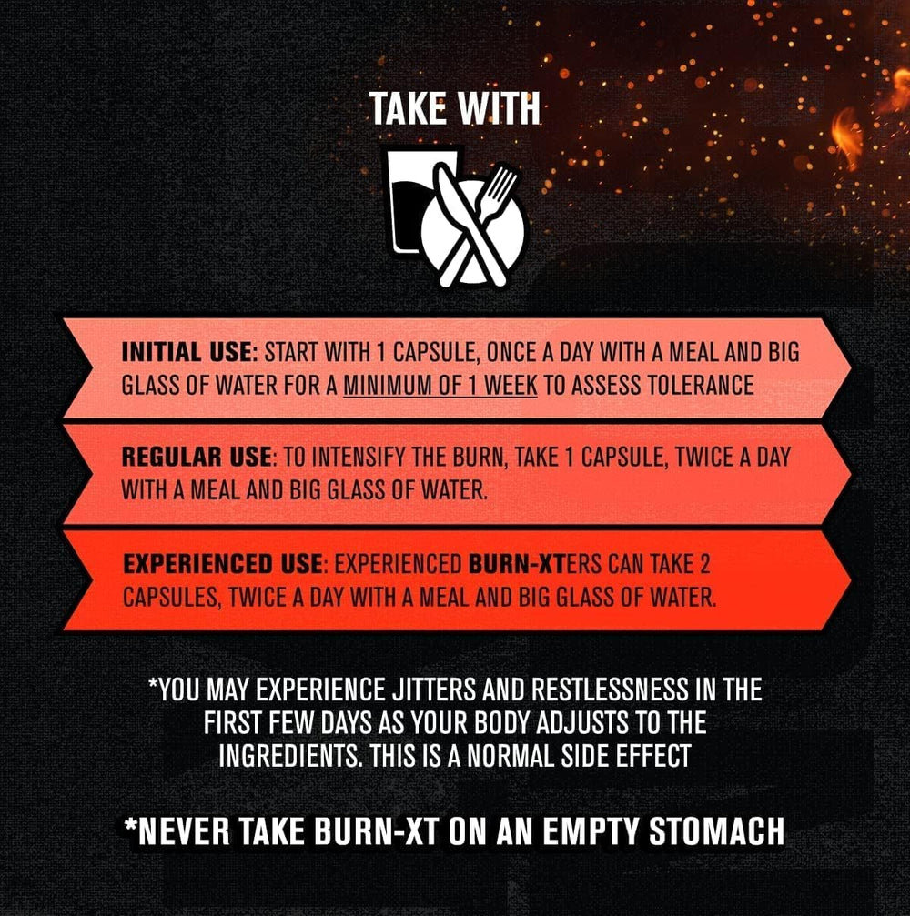 Jacked Factory Burn-XT scoop beside bottle for daily routine