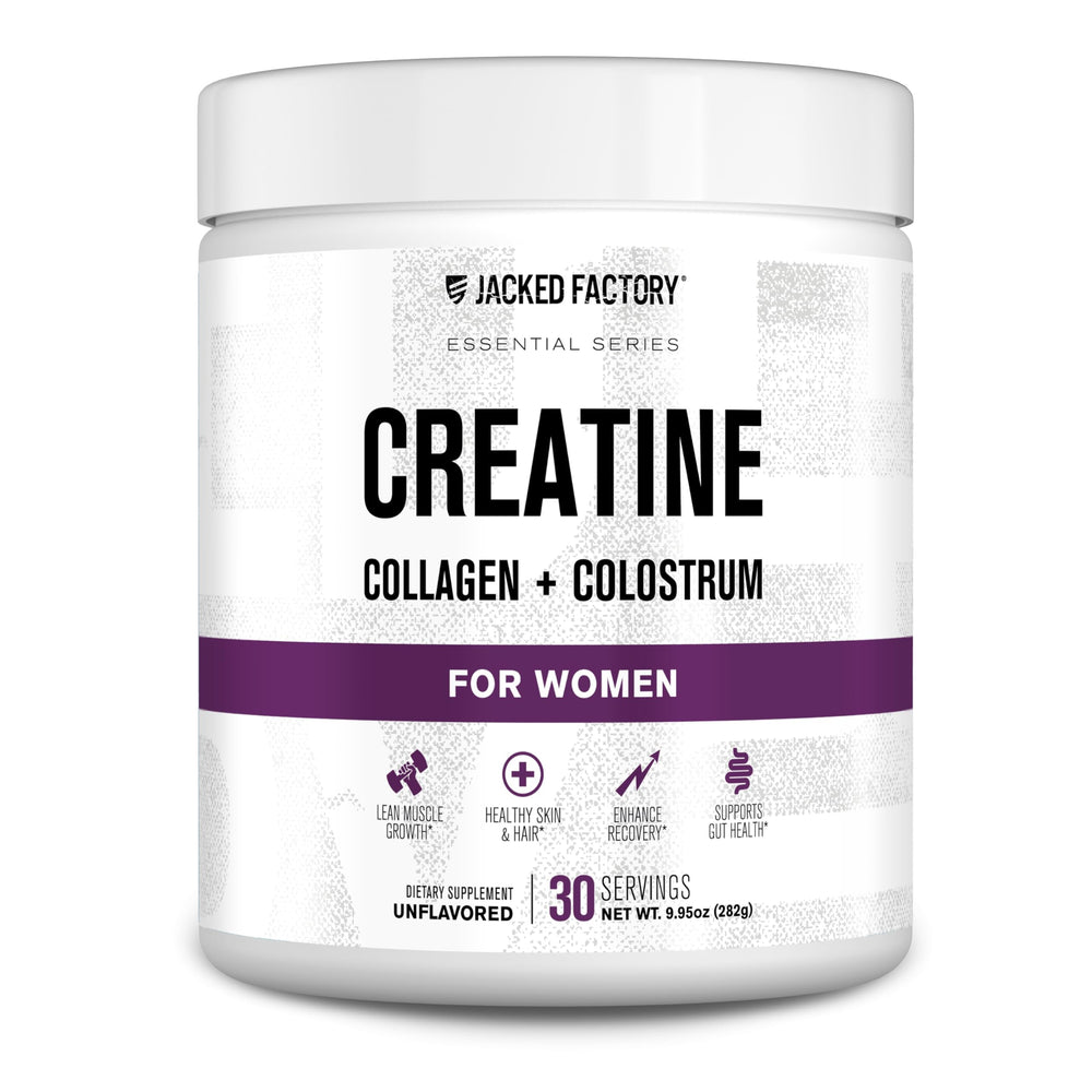 Jacked Factory Creatine for Women bottle front showing clean label for lean workouts