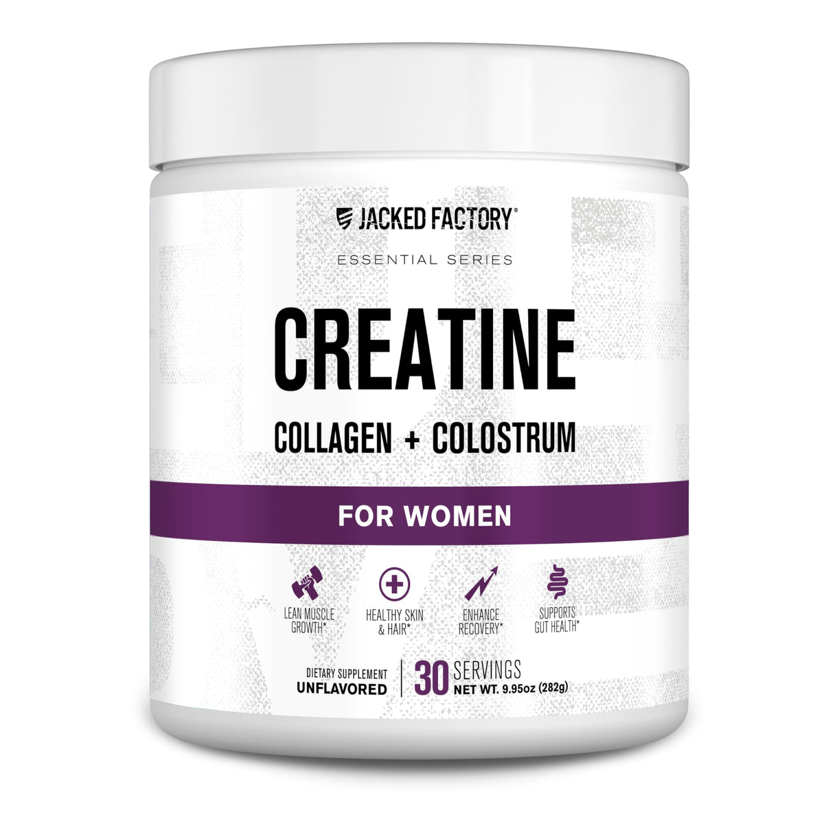 Jacked Factory Creatine for Women bottle front showing clean label for lean workouts
