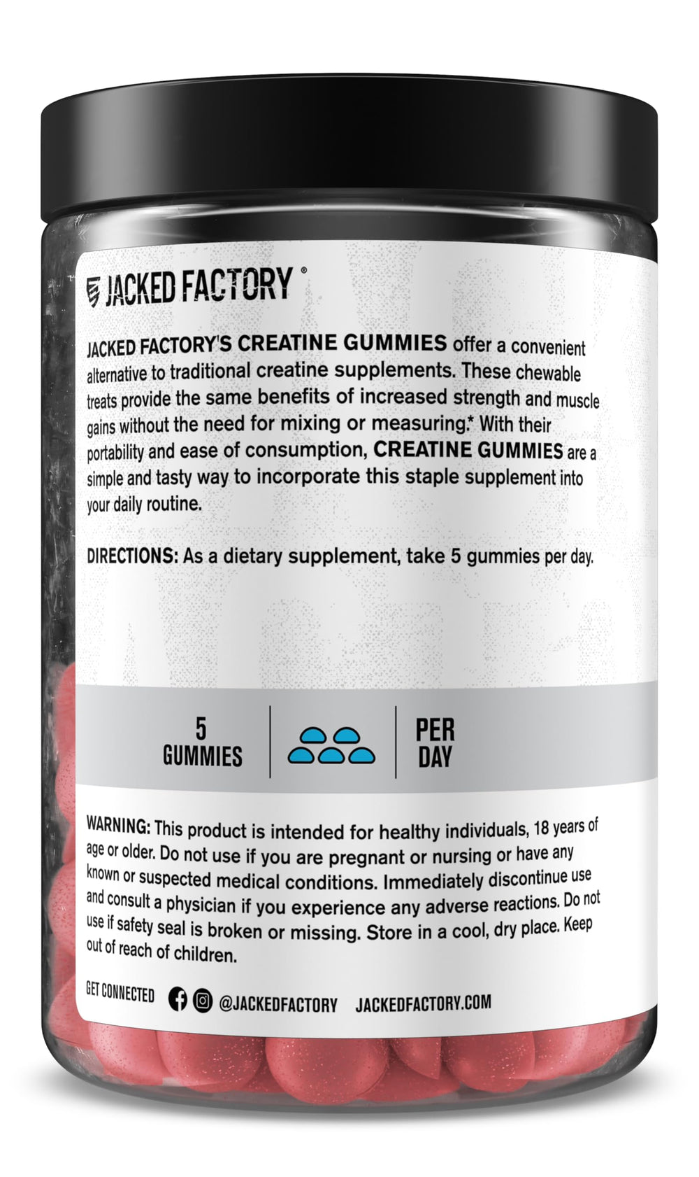 Jacked Factory Creatine Gummies in a gym bag suggest routine integration