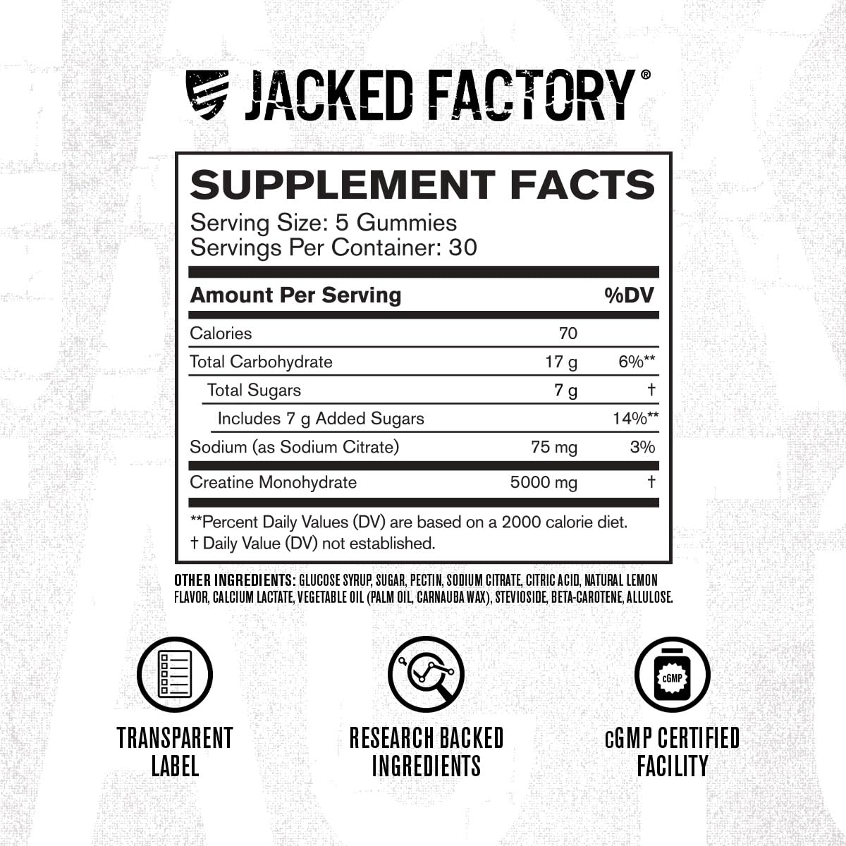 Jacked Factory Creatine Gummies travel-friendly pack for on-the-go workouts.