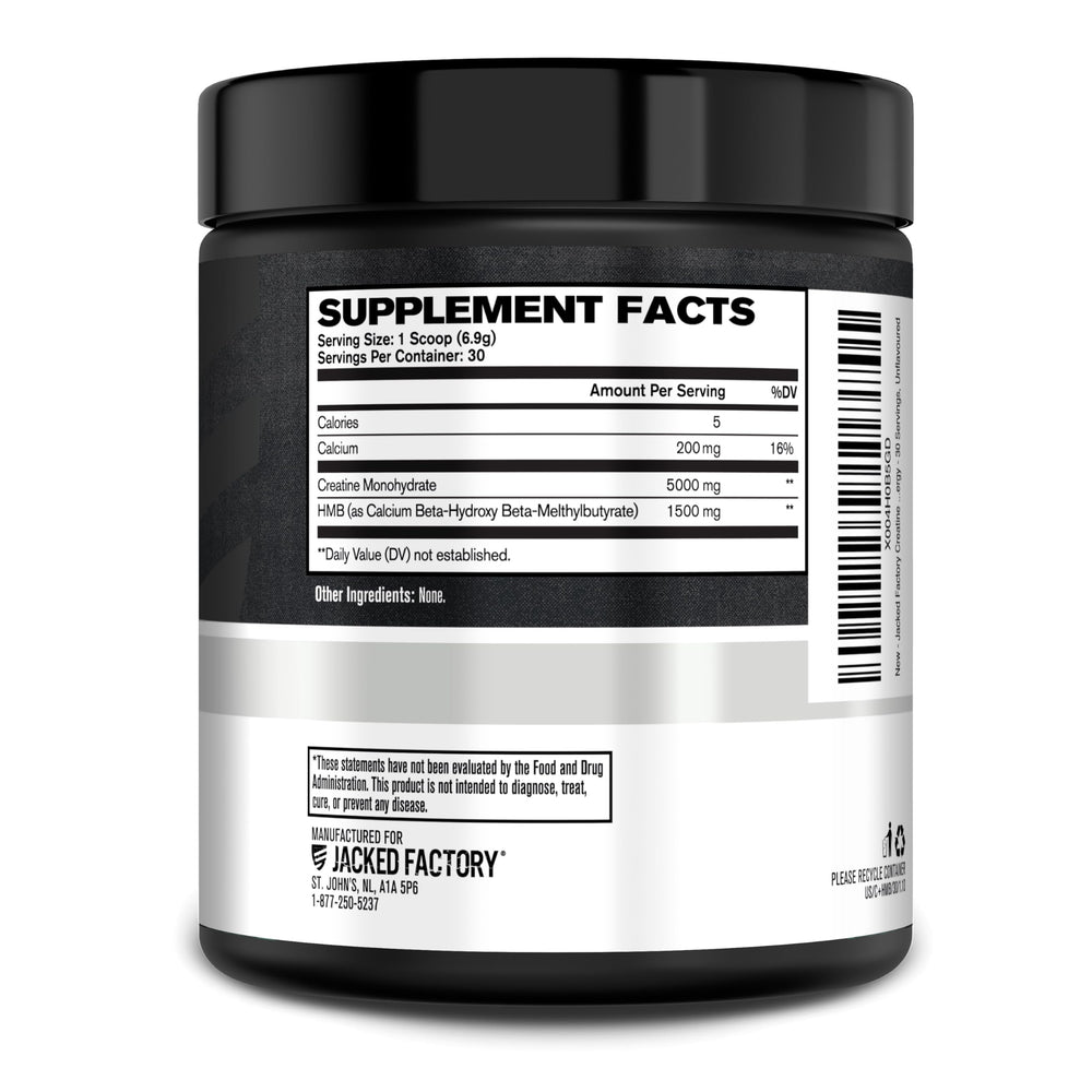 Jacked Factory Creatine HMB powder during gym session.