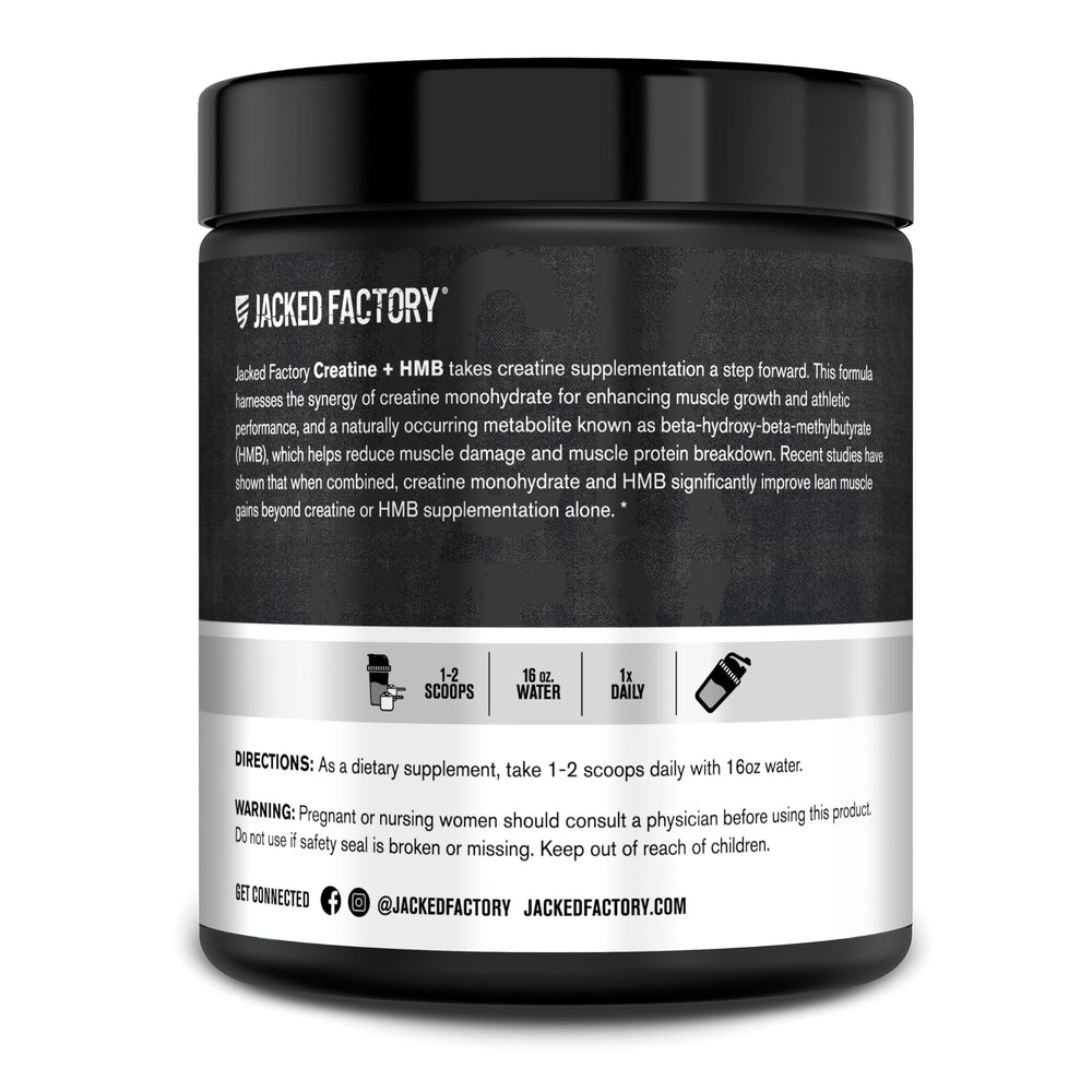 Jacked Factory Creatine HMB powder in morning routine.