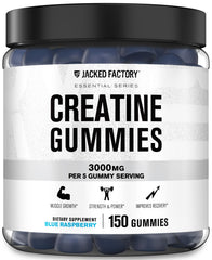 Jacked Factory Creatine Gummies bottle front for convenient on-the-go dosing