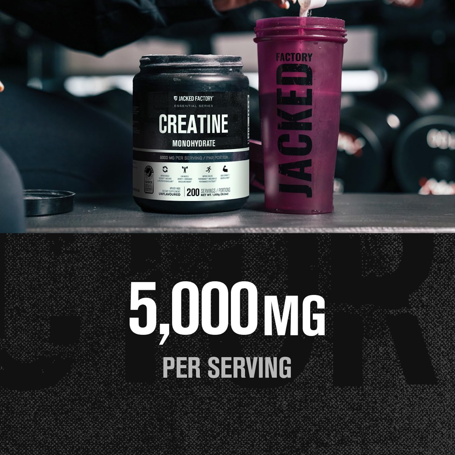 Stirring Jacked Factory Creatine Monohydrate into water for quick hydration