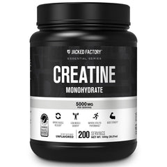 Jacked Factory Creatine Monohydrate powder bottle front view for daily performance support