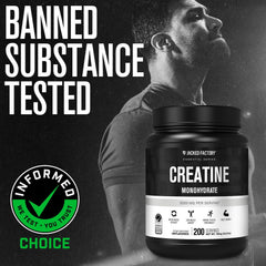 Jacked Factory Creatine Monohydrate scoop with measurement for convenient daily dosing