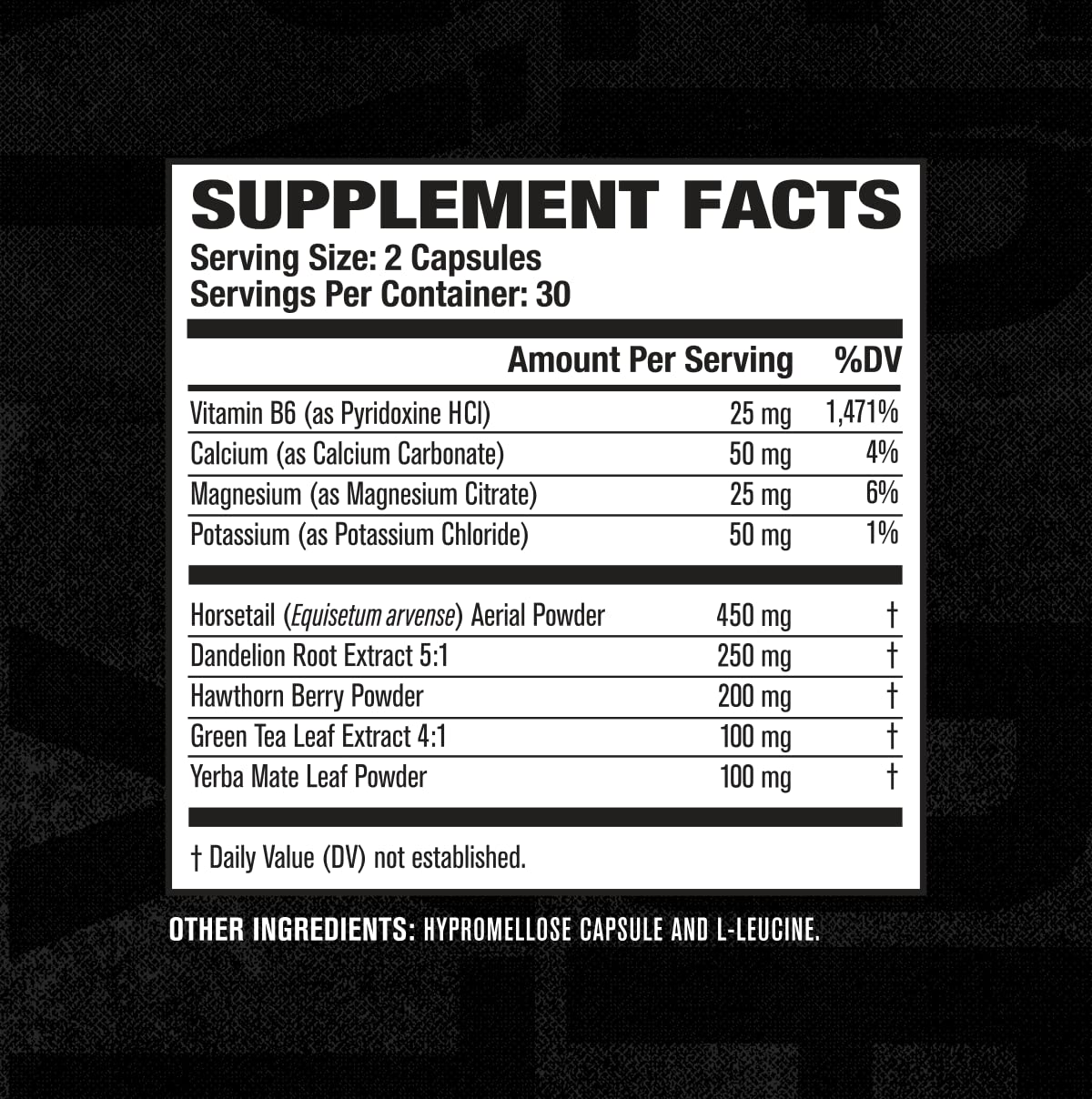 Green tea leaf extract visible as part of Dry-XT's natural formula.
