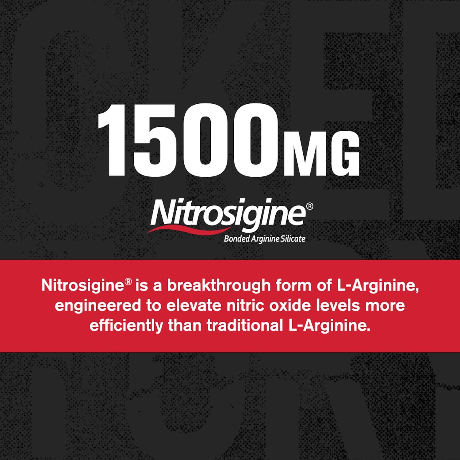 Jacked Factory Essentials Nitric Oxide Booster label detail featuring Nitrosigine and 1500mg per serving